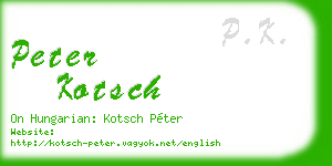 peter kotsch business card